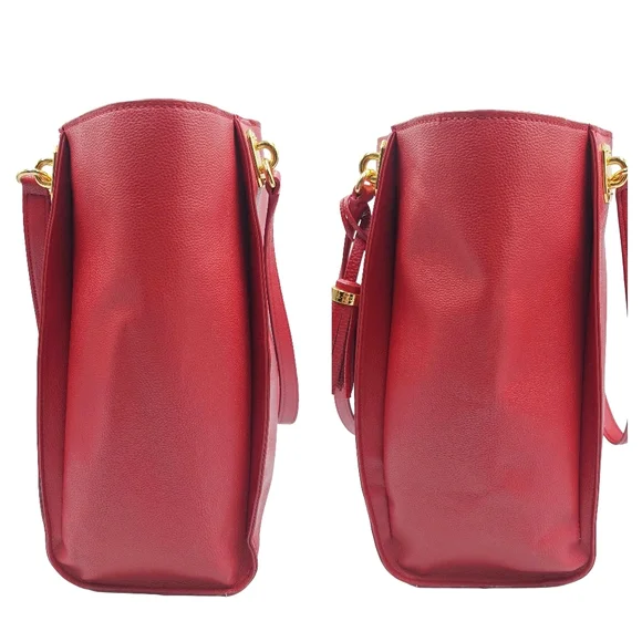 Ralph Lauren Large Red Saffiano Leather Tassel Tote - Picture 9 of 14